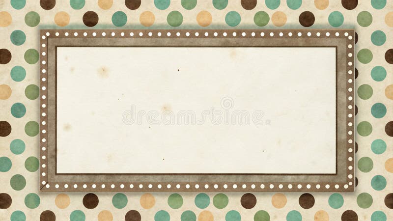 Polka Dot and Pattern Border with Paper Texture and Earthy Elegance Palette royalty free illustration