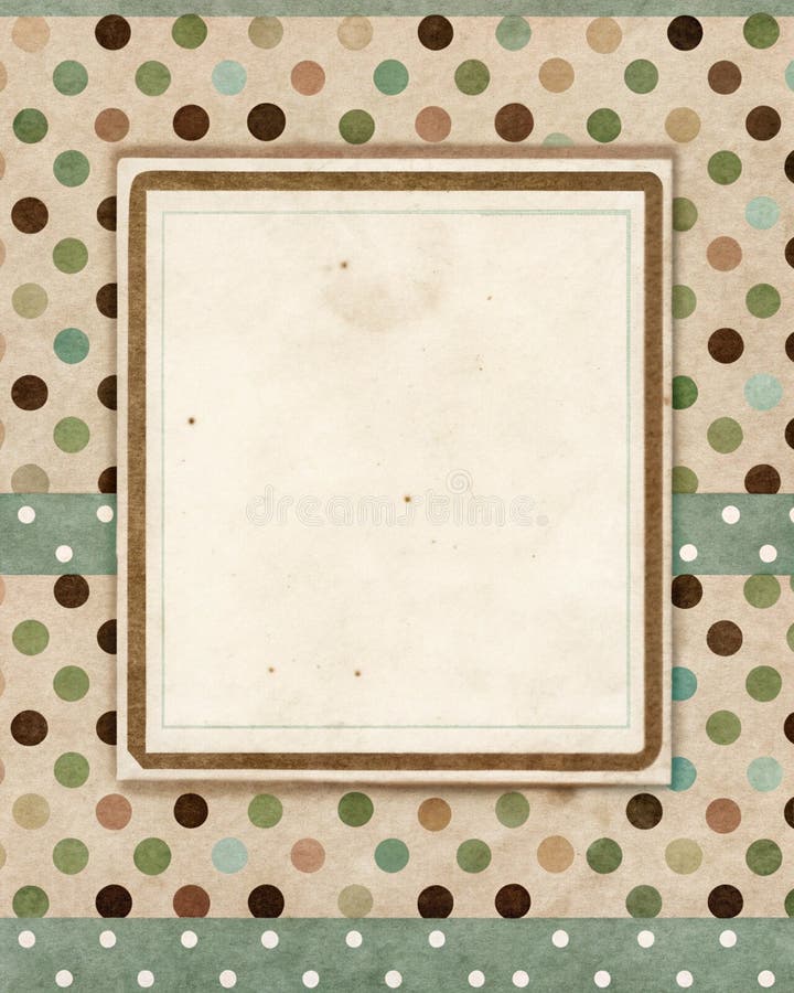 Polka Dot and Pattern Border with Paper Texture and Earthy Elegance Palette vector illustration