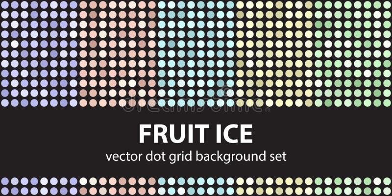 Polka dot pattern set Fruit Ice. Vector seamless geometric dot b royalty free illustration