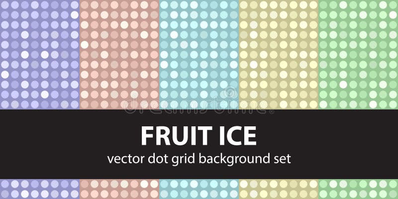 Polka dot pattern set Fruit Ice. Vector seamless geometric stock illustration