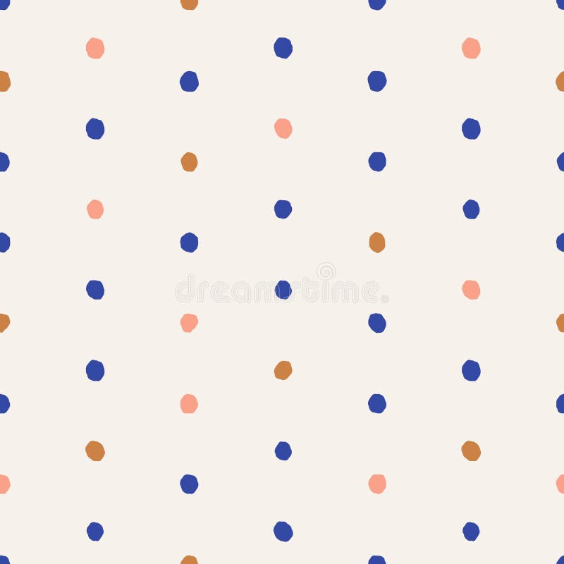 Polka dot, seamless pattern. Endless feminine texture, background design with spots. Modern minimal repeating print for fashion vector illustration