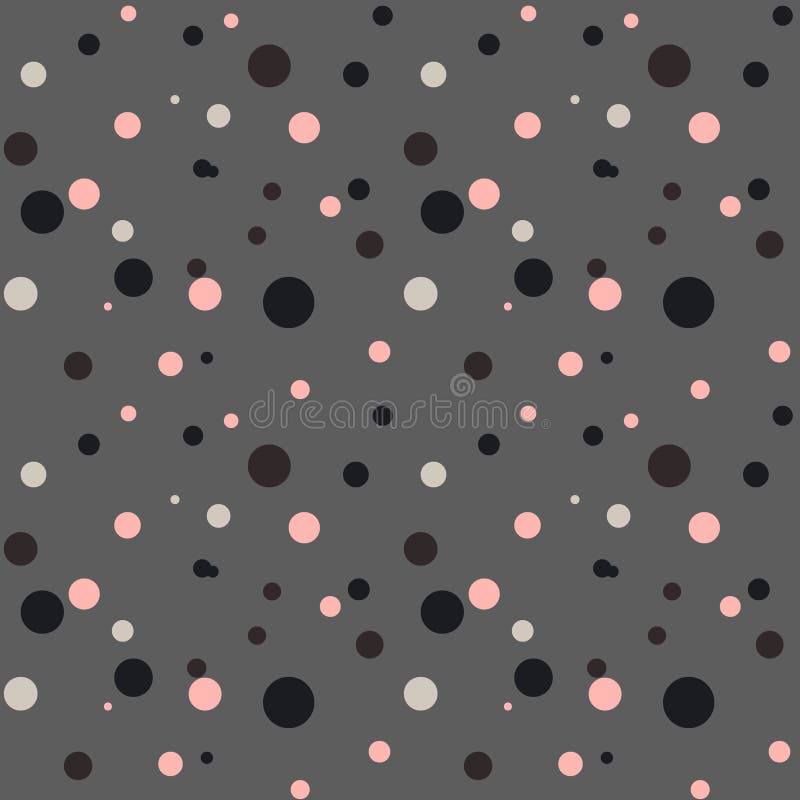 Polka dot seamless vector pattern white background. Colorful polka dots background. Chaotic elements. Abstract geometric royalty free illustration Polka dot seamless vector pattern white background. Colorful polka dots background. Chaotic elements. Abstract geometric royalty free illustration