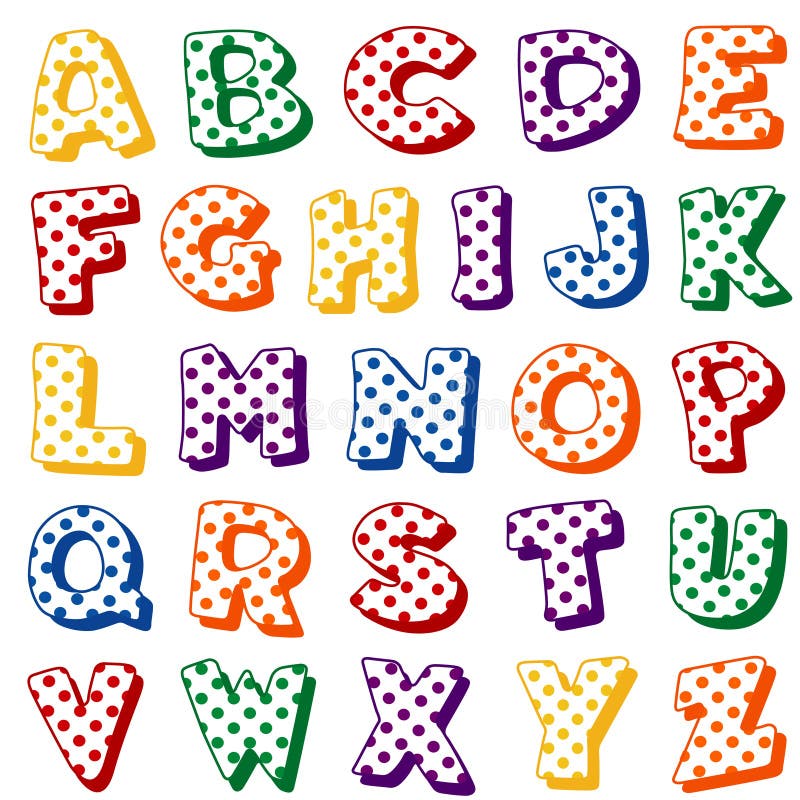 Polka-Punkt-Alphabet vektor abbildung. Illustration von druck - 14995996