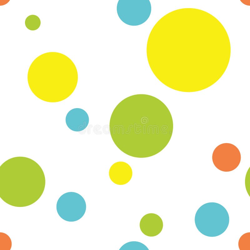 Polka sans couture Dot Pattern Background dans la turquoise, le vert de chaux, le jaune et l'orange illustration stock Polka sans couture Dot Pattern Background dans la turquoise, le vert de chaux, le jaune et l'orange illustration stock