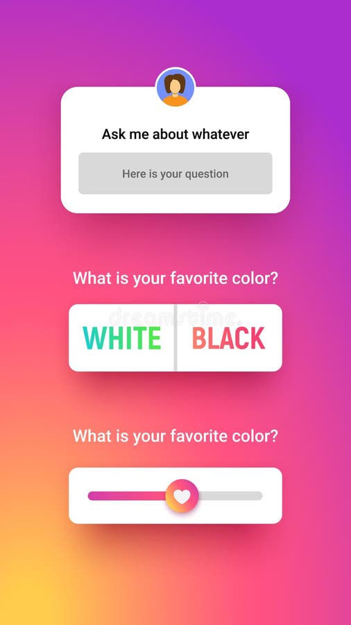 Poll Template for Social Media, Quiz Mockup Screen in Modern Gradient ...