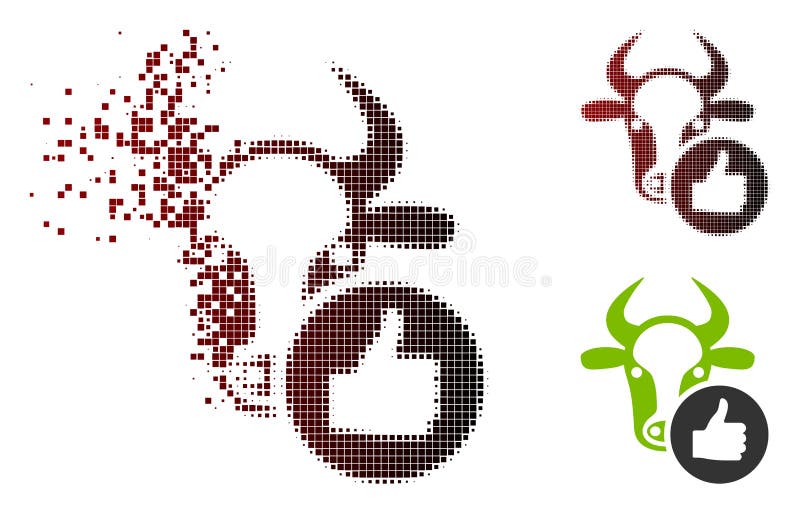 Pollice di semitono dissolto della mucca del pixel sull'icona royalty illustrazione gratis
