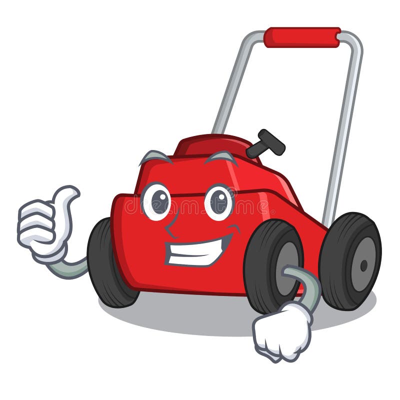 Thumbs up lawnmower isolated with in the cartoon vector illustration. Thumbs up lawnmower isolated with in the cartoon vector illustration
