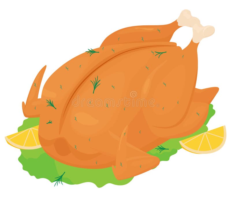 Pollo Asado Entero Frito Con Corteza Crujiente Ilustración del Vector -  Ilustración de poultry, grilled: 218439308