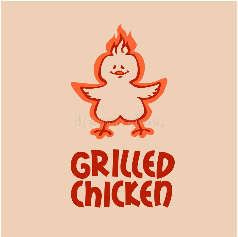 Grilled chicken. Vector elements for company logotype. Grilled chicken. Vector elements for company logotype
