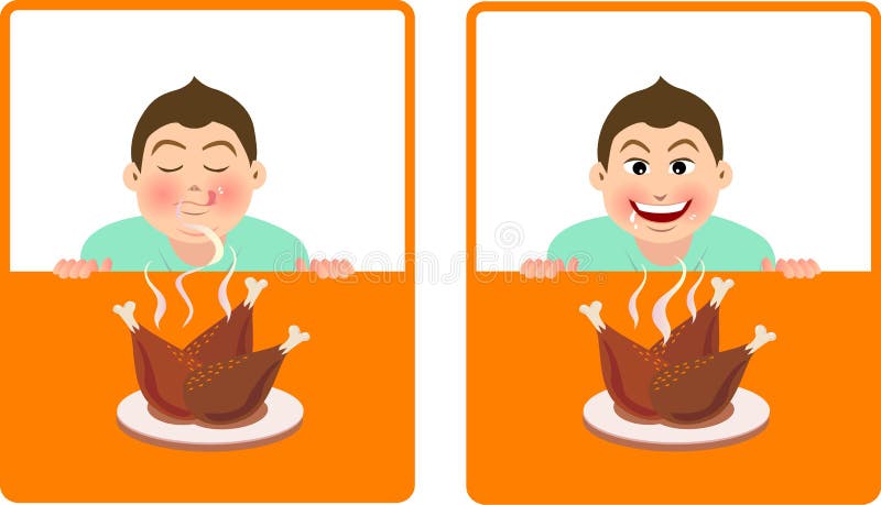 Pollo frito stock de ilustración
