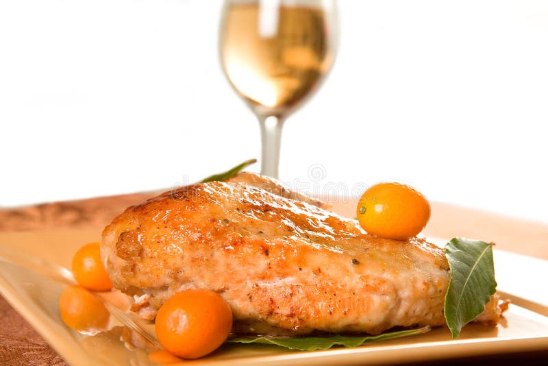 Pollo lustrato kumquat fotografie stock libere da diritti Pollo lustrato kumquat fotografie stock libere da diritti