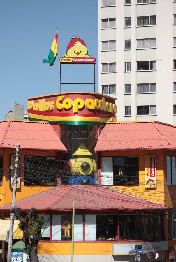 Pollos Copacabana restaurang i La Paz royaltyfri fotografi Pollos Copacabana restaurang i La Paz royaltyfri fotografi