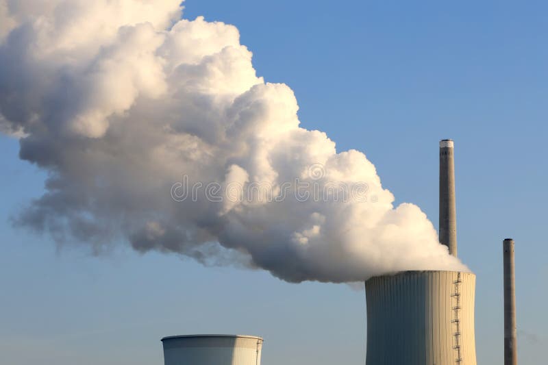 Pollution from Coal Power Plant Stock Photo - Image of atmosphere, blue