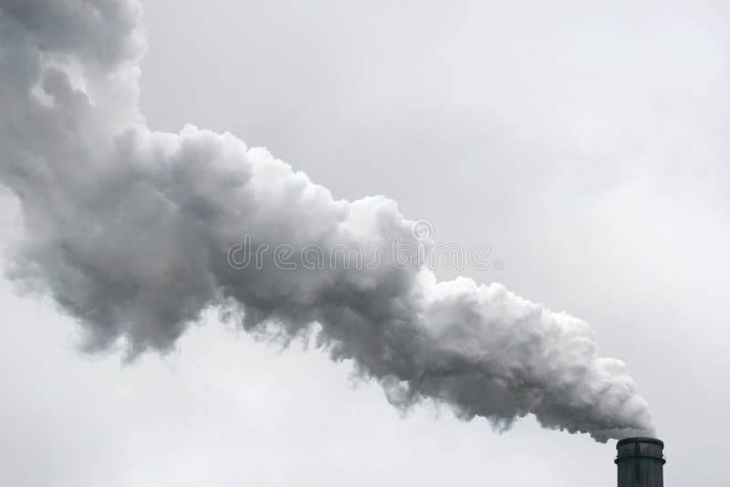 Pollution: Industrial Smoke, Smog out of Chimney royalty free stock photo