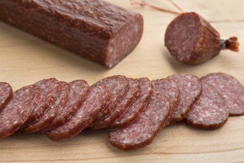ScheibeSalami stockfoto. Bild von salami, scheibe 3637040