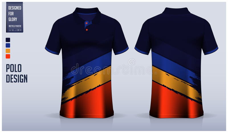 Blue Polo Shirt Sport Template Design for Soccer Jersey, Football Kit ...