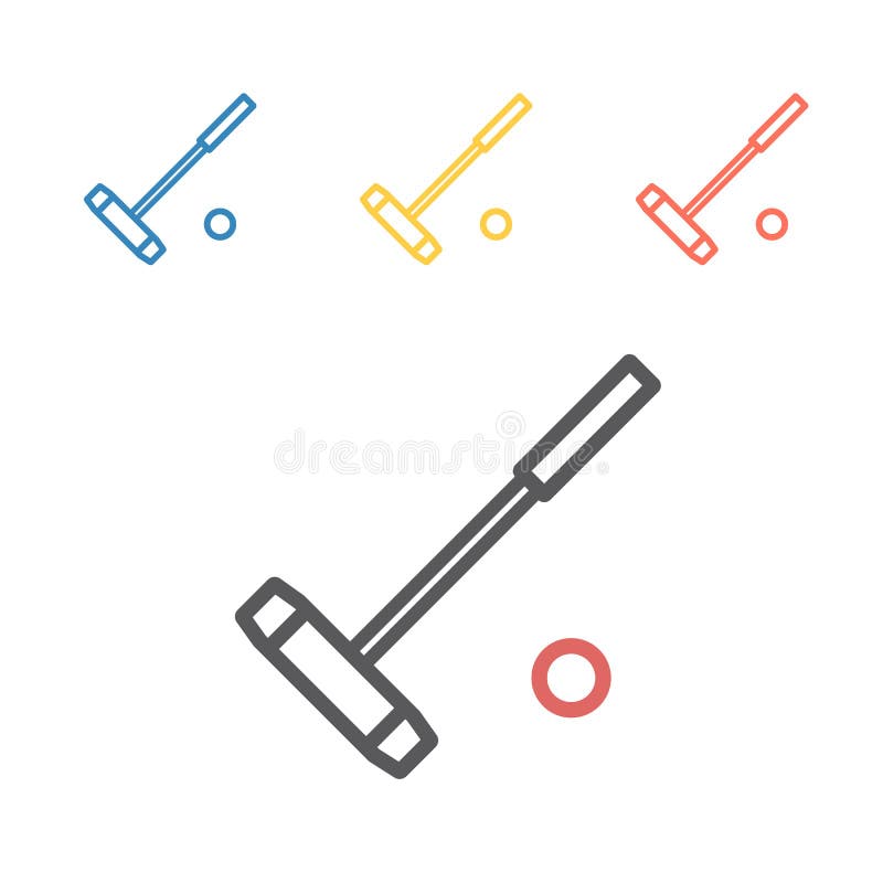 Polo Mallet Line Icon. Vector Sport Signs for  Graphics. Stock