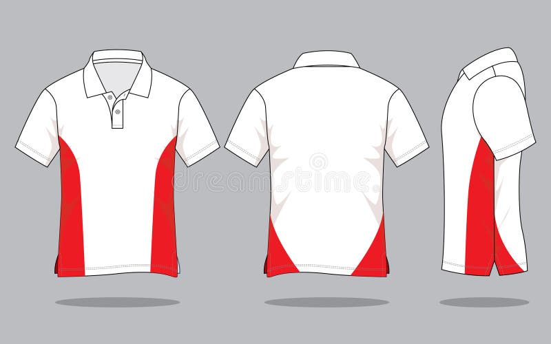 Polo Shirt Design Vector with White/Red Colors. Stock Illustration