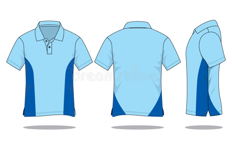 Polo Shirt Design Vector White Blue Colors Stock Illustrations