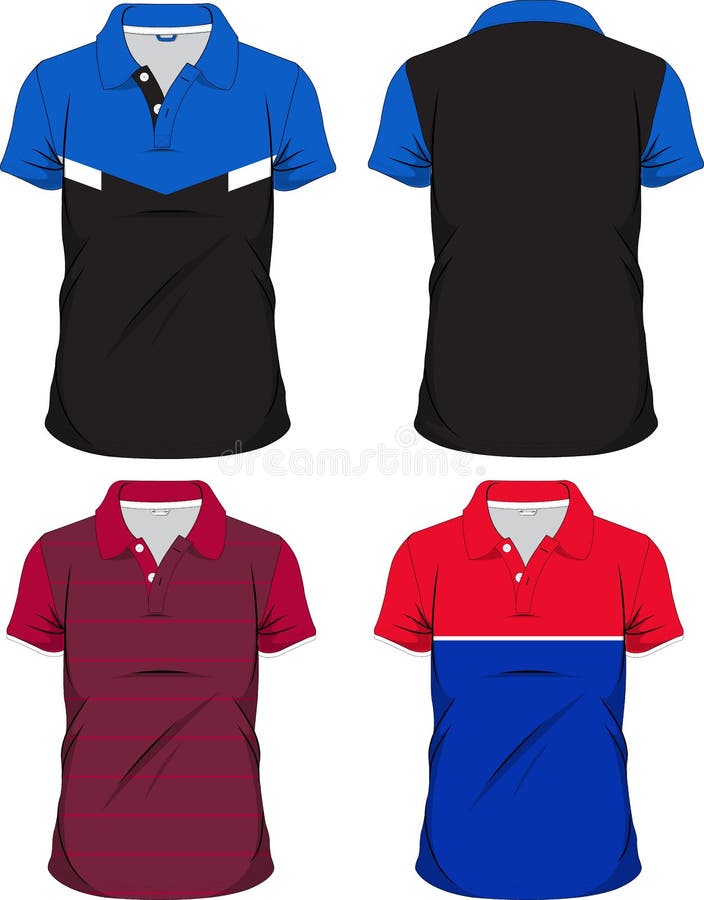 Polo Shirt Mock Up Illustrations Templates Custom Designs Stock Vector ...