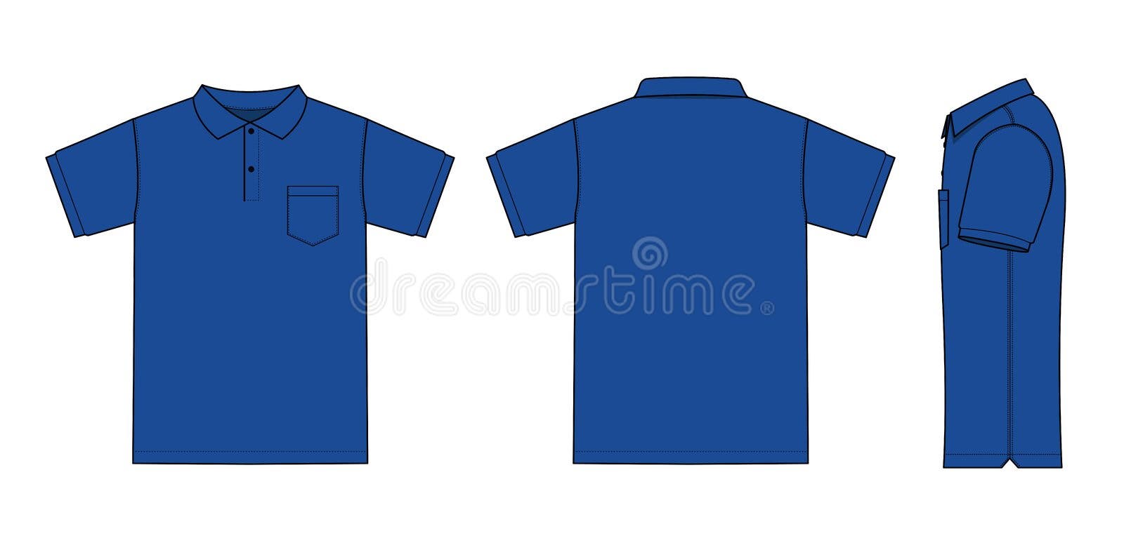 Polo Shirt ,golf Shirt Template Illustration /front,back,side / White ...