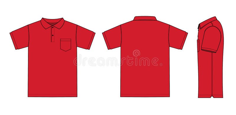 red t shirt with collar