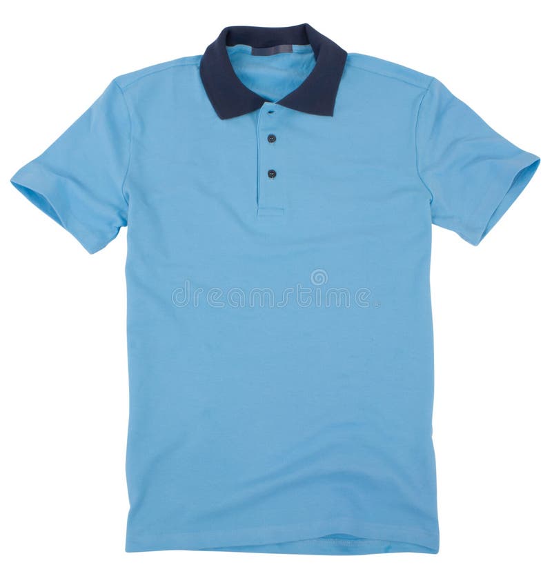 Blank Blue Polo Shirt, Front and Back View, Isolated White Background ...