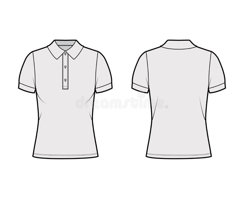 Grey Polo Front Back Side Stock Illustrations – 177 Grey Polo Front ...