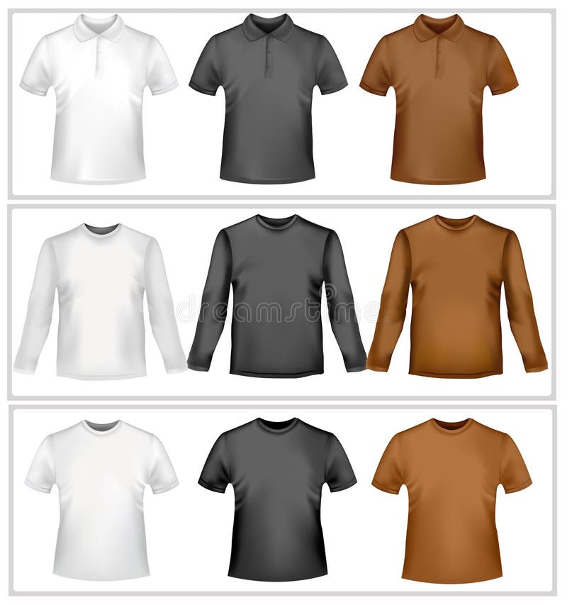 Polo shirts and t-shirts.