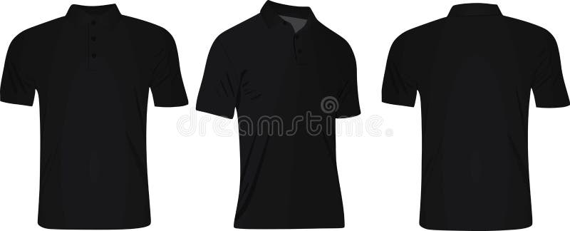 Polo T Shirt Front Side And Back View Stock Vector 