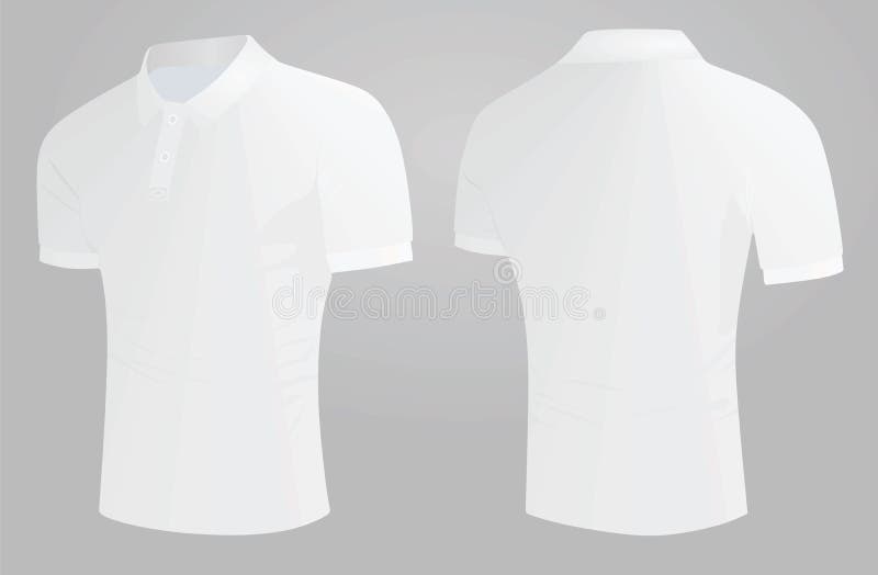 Blank White Polo Shirt Mockup Isolated, Front Back Side View Stock ...