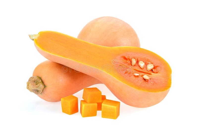 Abóbora-manteiga isolada sobre fundo branco fotos de stock royalty free