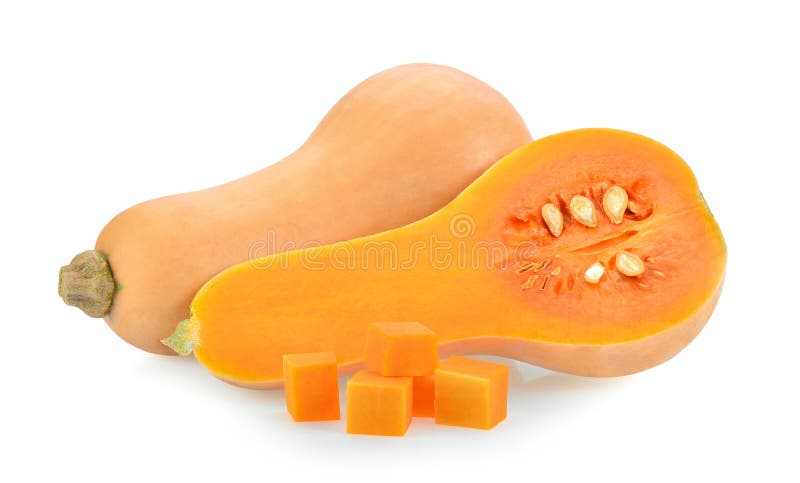 Polpa de Butternut no fundo branco fotografia de stock royalty free