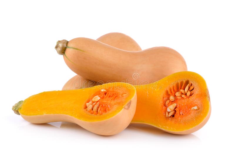 Abóbora-manteiga sobre fundo branco imagens de stock