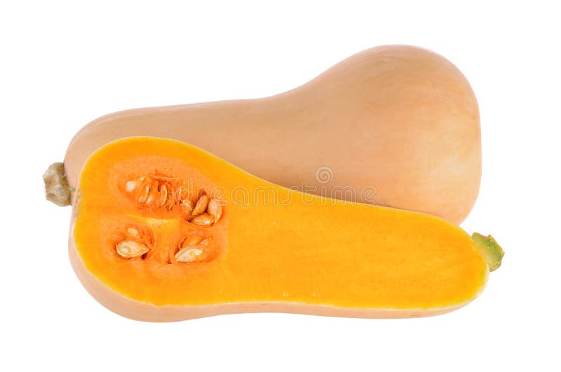 Polpa de Butternut no fundo branco imagens de stock royalty free