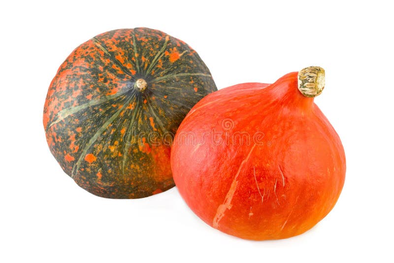 Abóbora Hokkaido sobre fundo branco imagem de stock