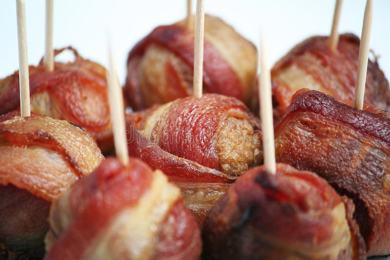 Polpette spostate pancetta affumicata immagine stock Polpette spostate pancetta affumicata immagine stock