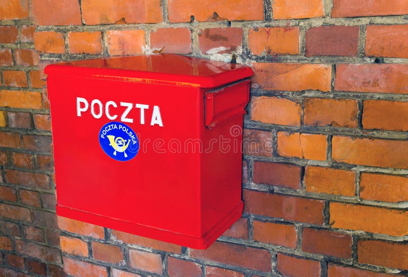 Polska poczta czerwona skrzynka pocztowa (Poczta Polska) obrazy royalty free Polska poczta czerwona skrzynka pocztowa (Poczta Polska) obrazy royalty free