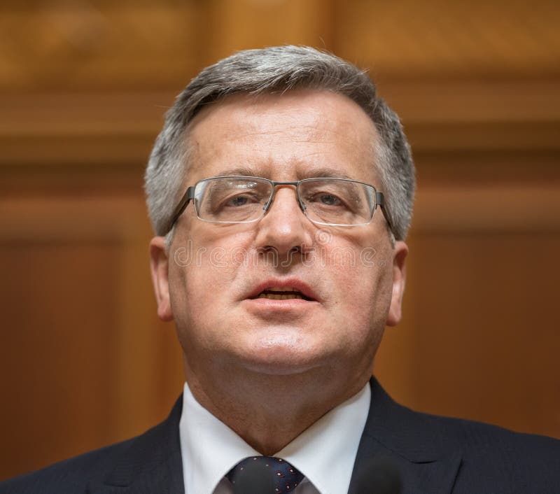 Polski prezydent Bronislaw Komorowski zdjęcia stock
