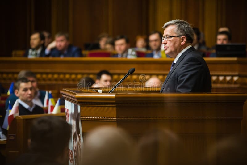 Polski prezydent Bronislaw Komorowski obrazy royalty free