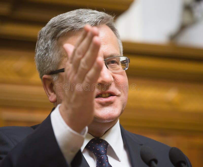 Polski prezydent Bronislaw Komorowski fotografia stock