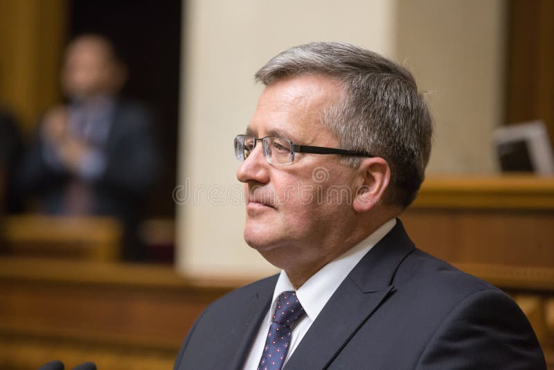 Polski prezydent Bronislaw Komorowski fotografia stock