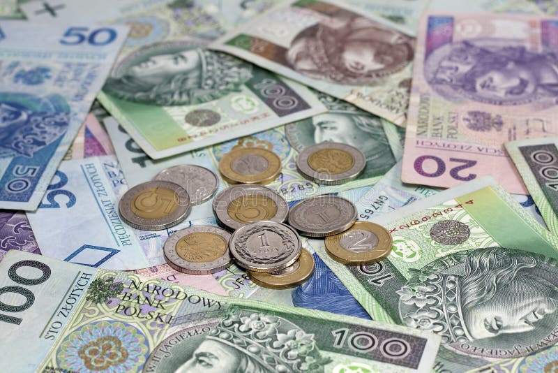 Pieniądze Monety I Banknoty Karty Pracy Polskie Pieniądze Monety, Banknoty I Obraz Stock - Obraz złożonej z