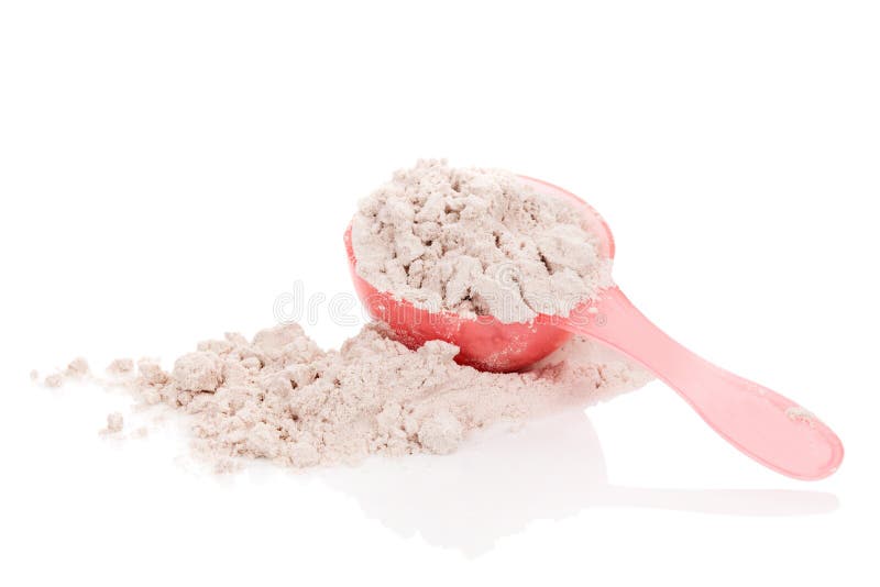 Polvere del proteina del siero immagine stock Polvere del proteina del siero immagine stock