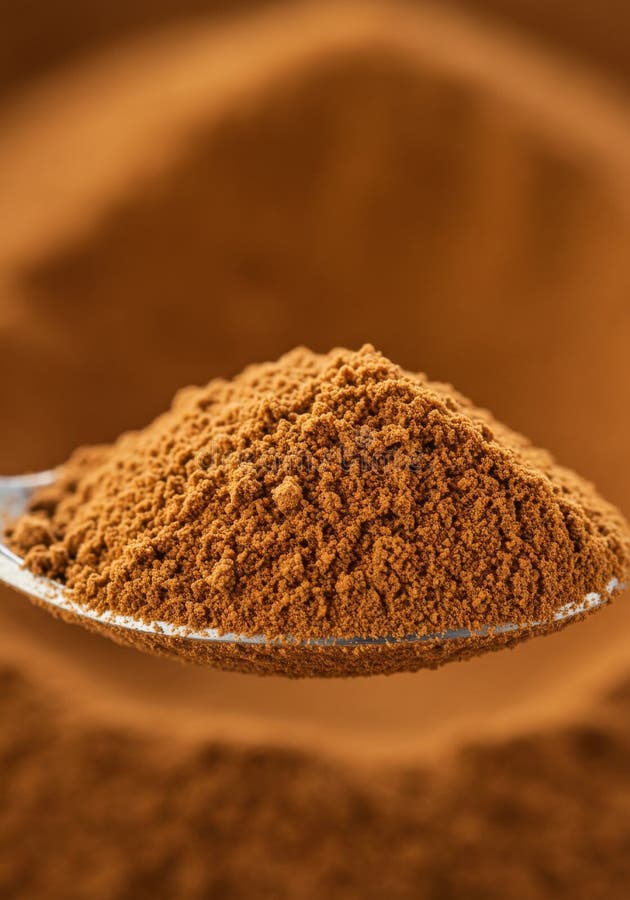 Polvere di spezia marrone in primo piano illustrazione vettoriale