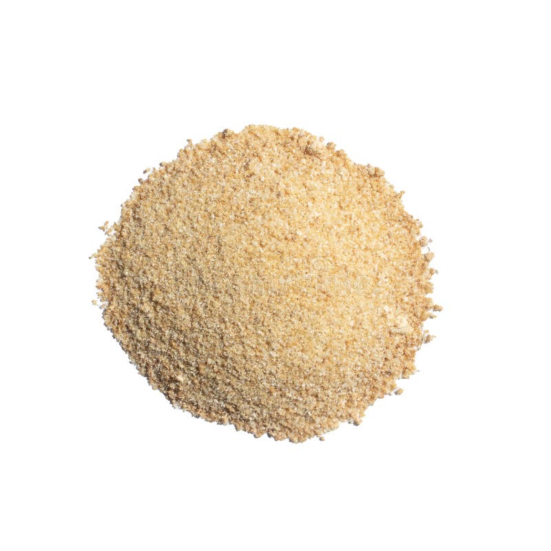 Polvere di zenzero macinato isolata in bianco con vista dall'alto. Pellicole di spezie gialle e marroni con consistenza di erbe. R illustrazione vettoriale