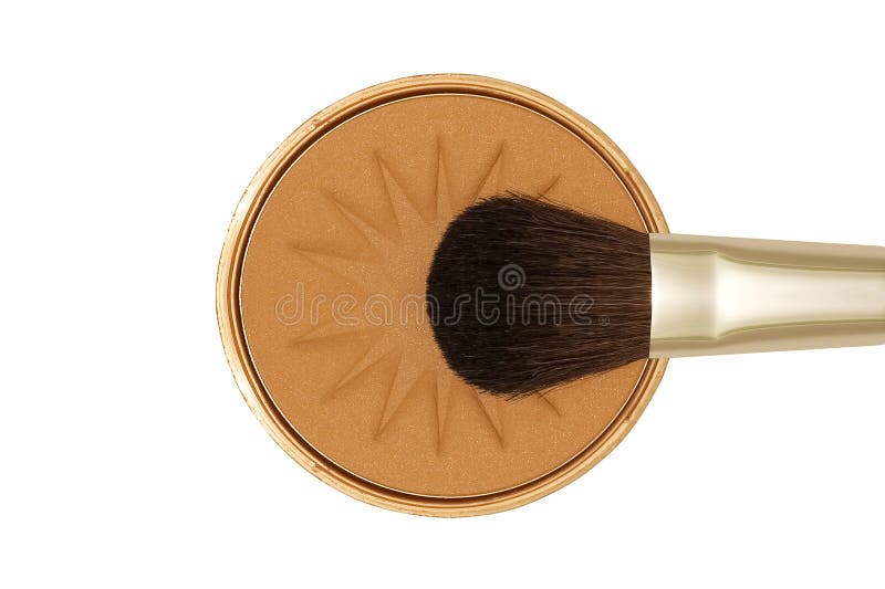 Sun tanning face powder with brush. Sun tanning face powder with brush