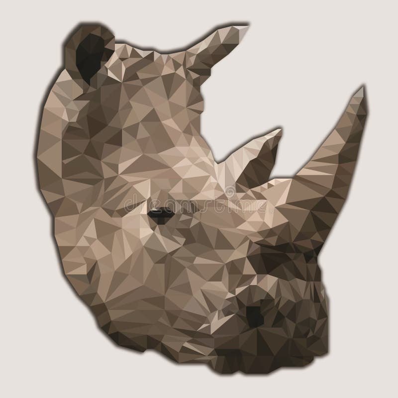 Poly noshörning lågt stock illustrationer