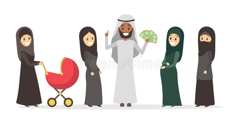 Polygamy Concept Illustration Stock Vector Illustration