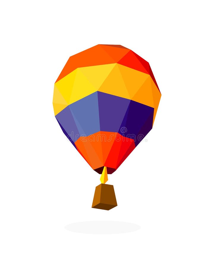 Polygon image of air balloon. vector illustration vector illustration
